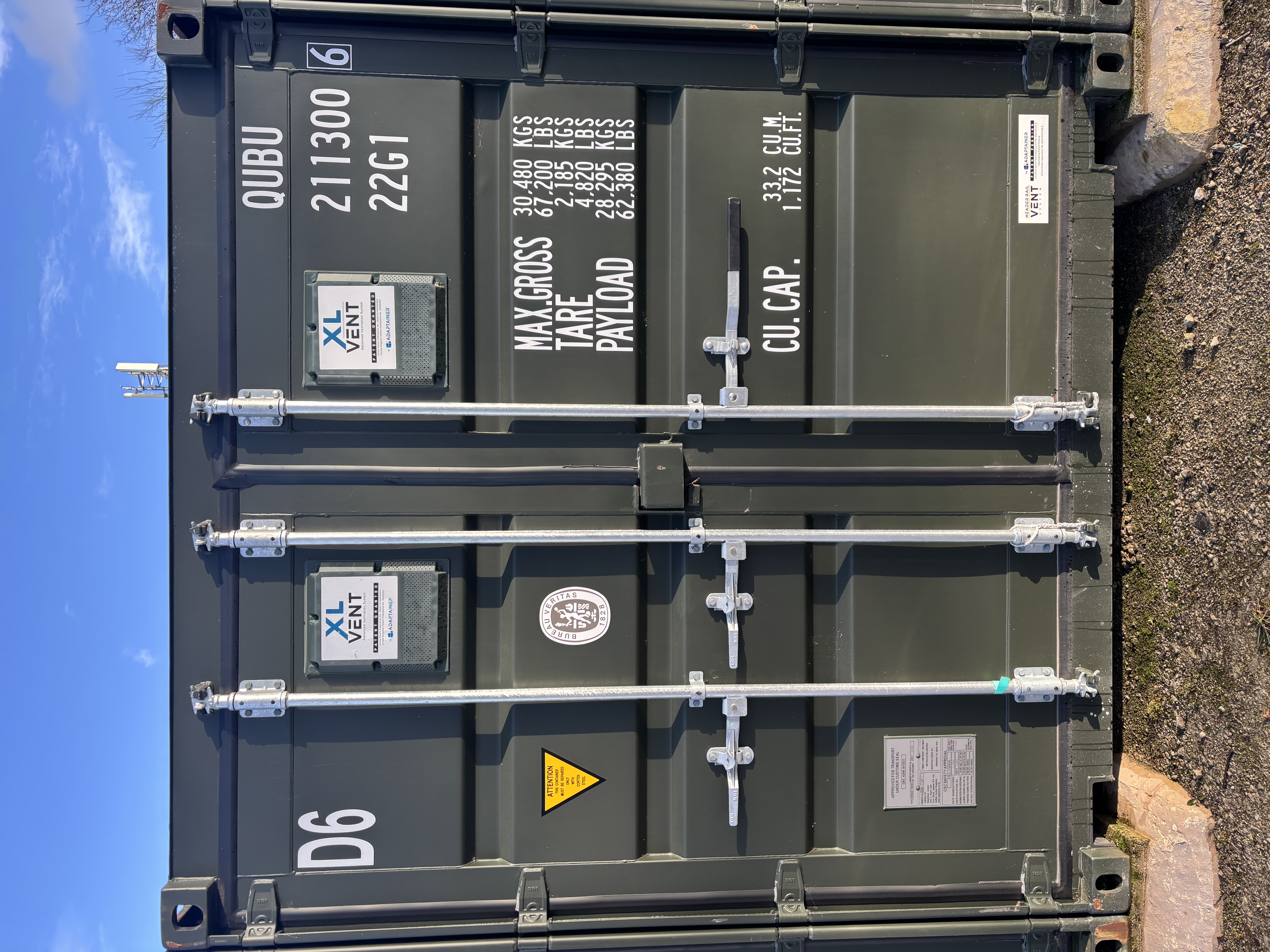 Front view of Dock Self Storage containers